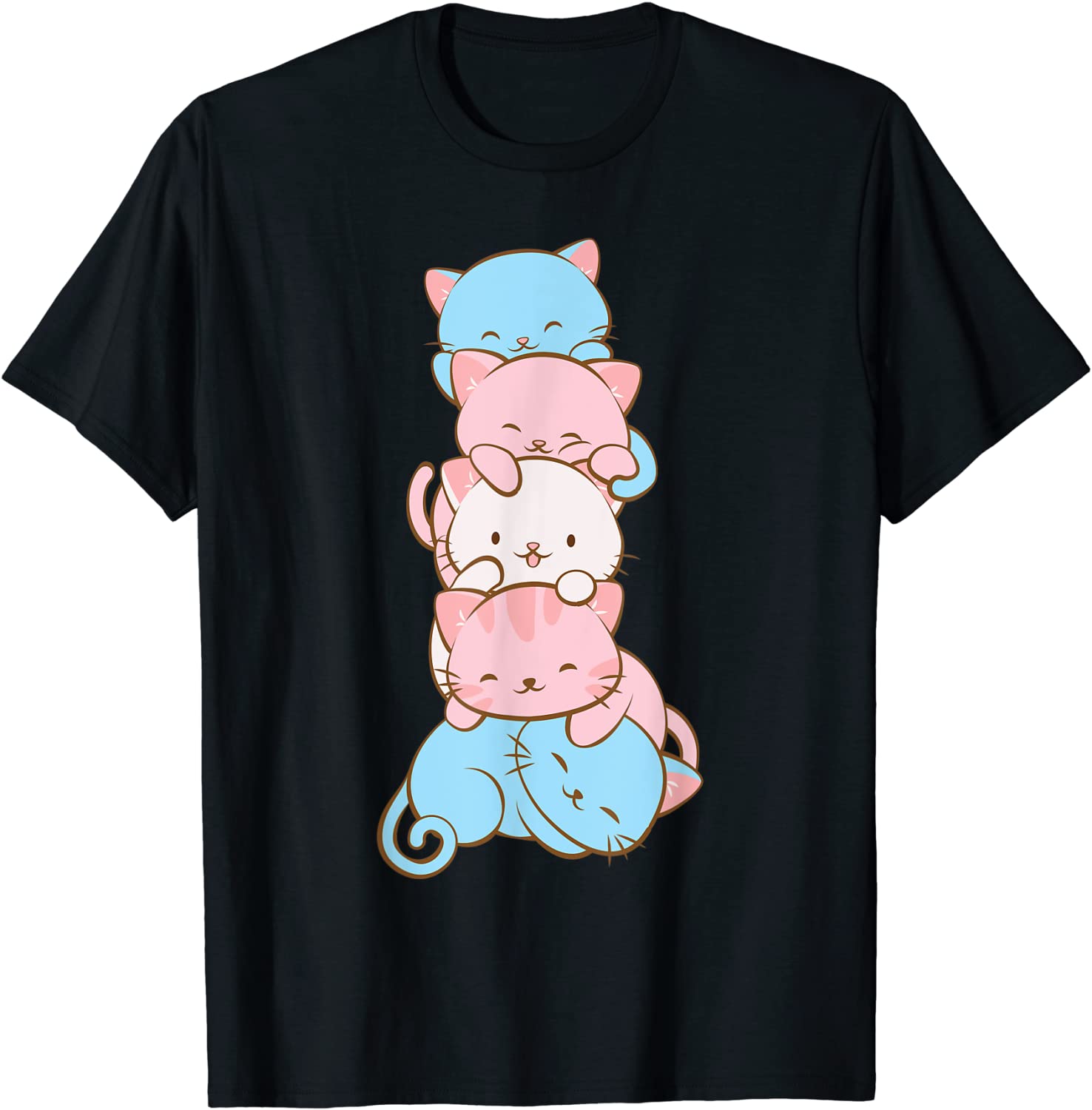 Trans Pride Flag Kawaii Cat Cute Transgender T-Shirt