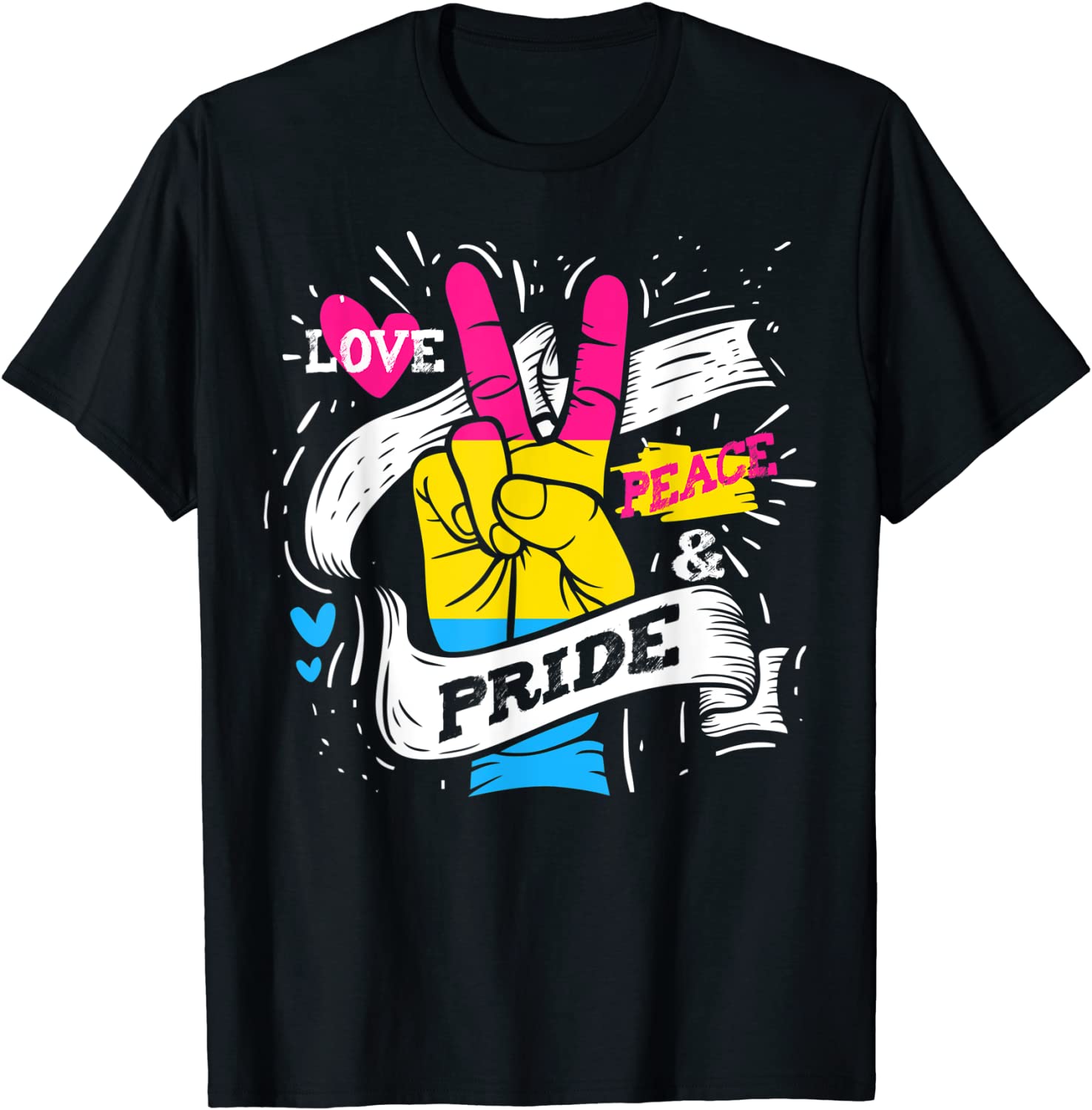 Pan Love Peace Pride Cute LGBTQ Gay Parade T-Shirt