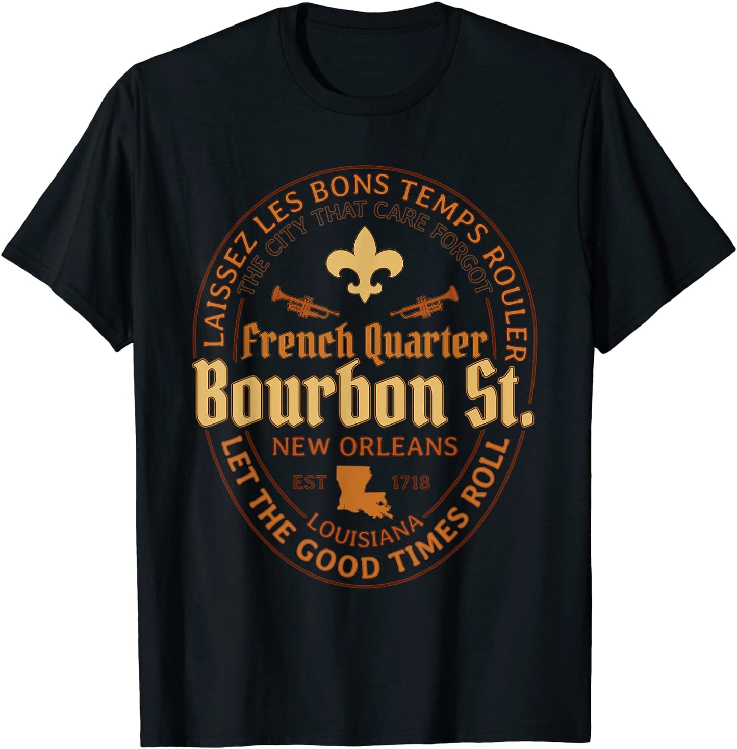 French Quarter Bourbon St New Orleans Souvenir Gift T-Shirt