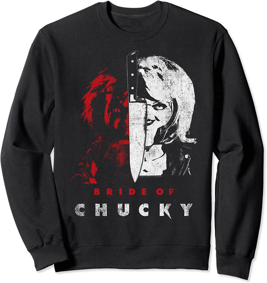 Childs Play Bride Of Chucky Split Portrait Sweatshirt
