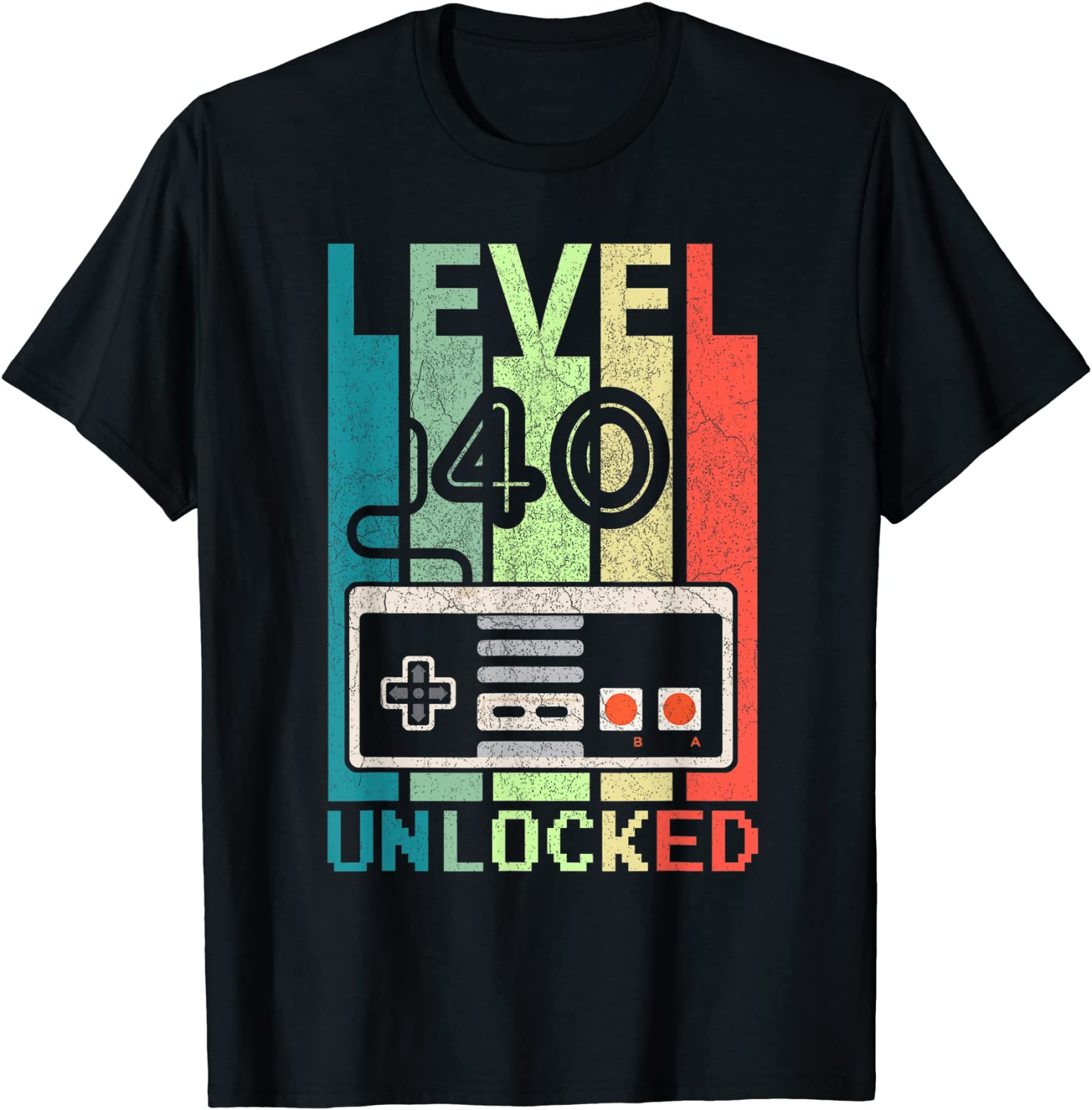 Level 40 Unlocked Shirt Video Gamer 40th Birthday Gifts Tee T-Shirt