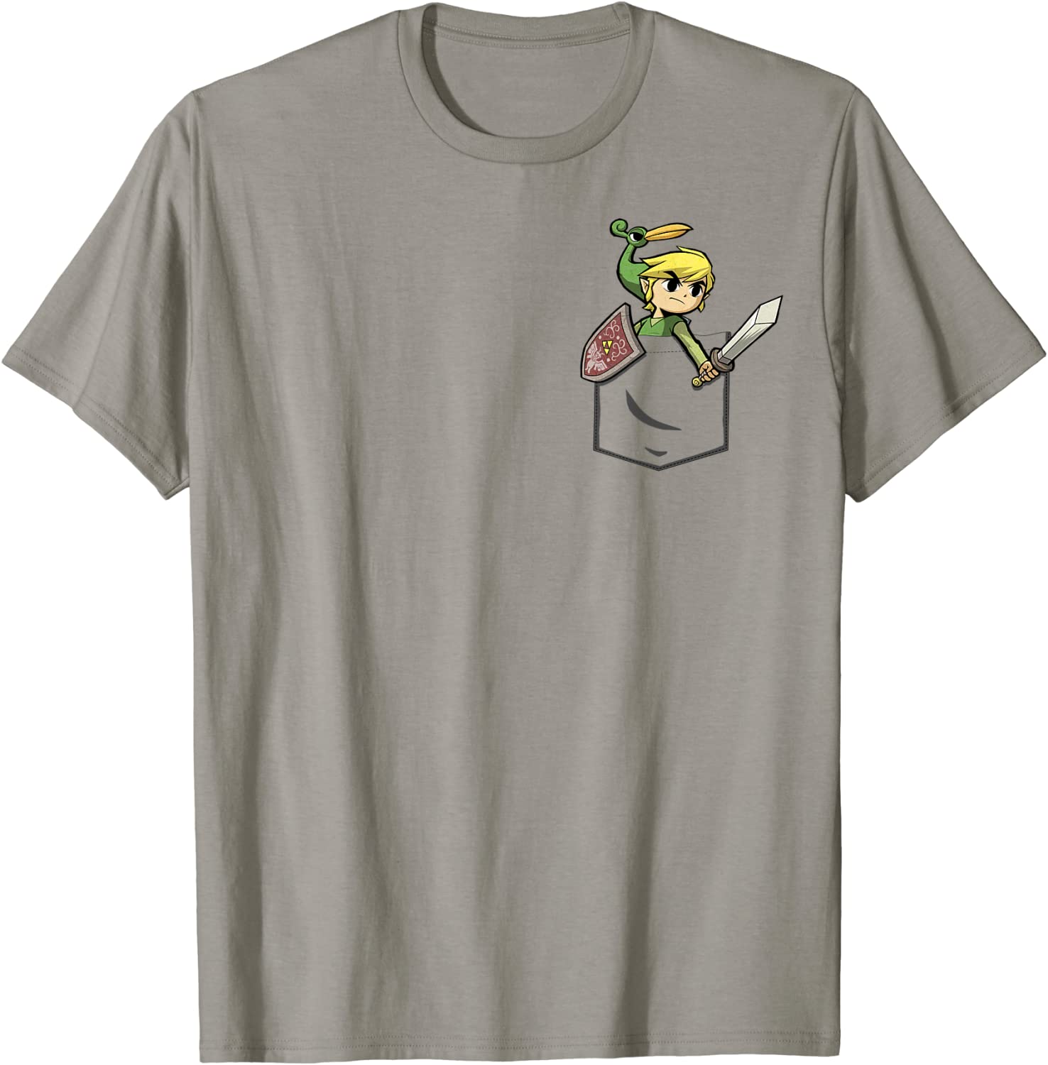 Nintendo Zelda Classic Cute Link Faux Pocket Art T-Shirt