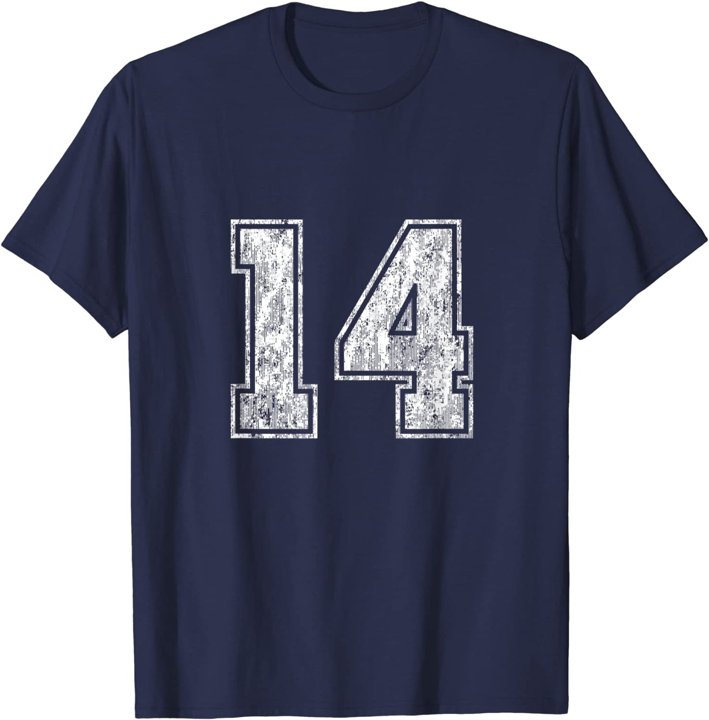 Number 14 T-Shirt Vintage Fourteen Tee Sports Design