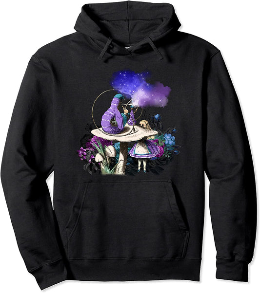 Alice Wonderland Caterpillar Flower Bouquet Pullover Hoodie