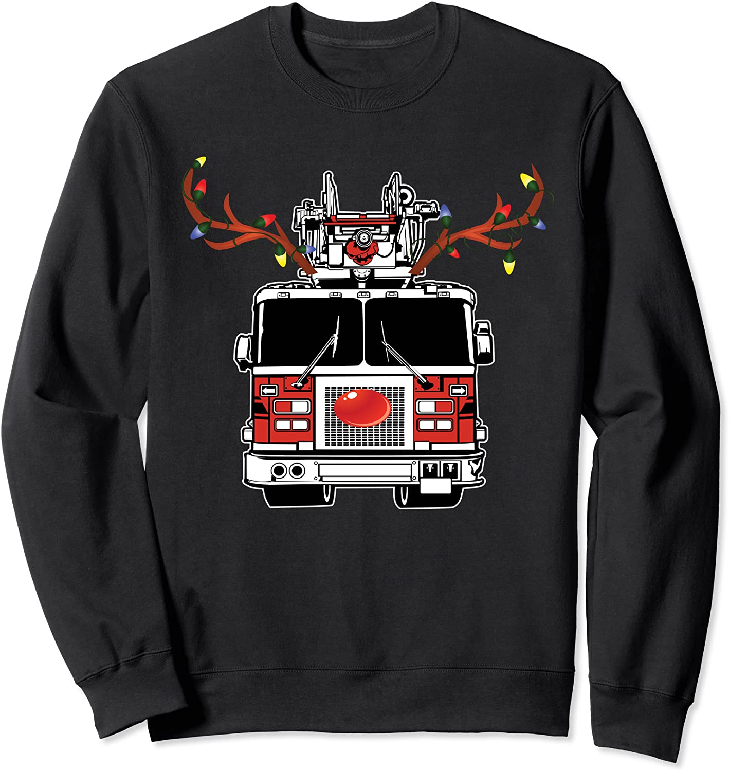Firefighter Reindeer Sweatshirt Funny Christmas Ride Shirt