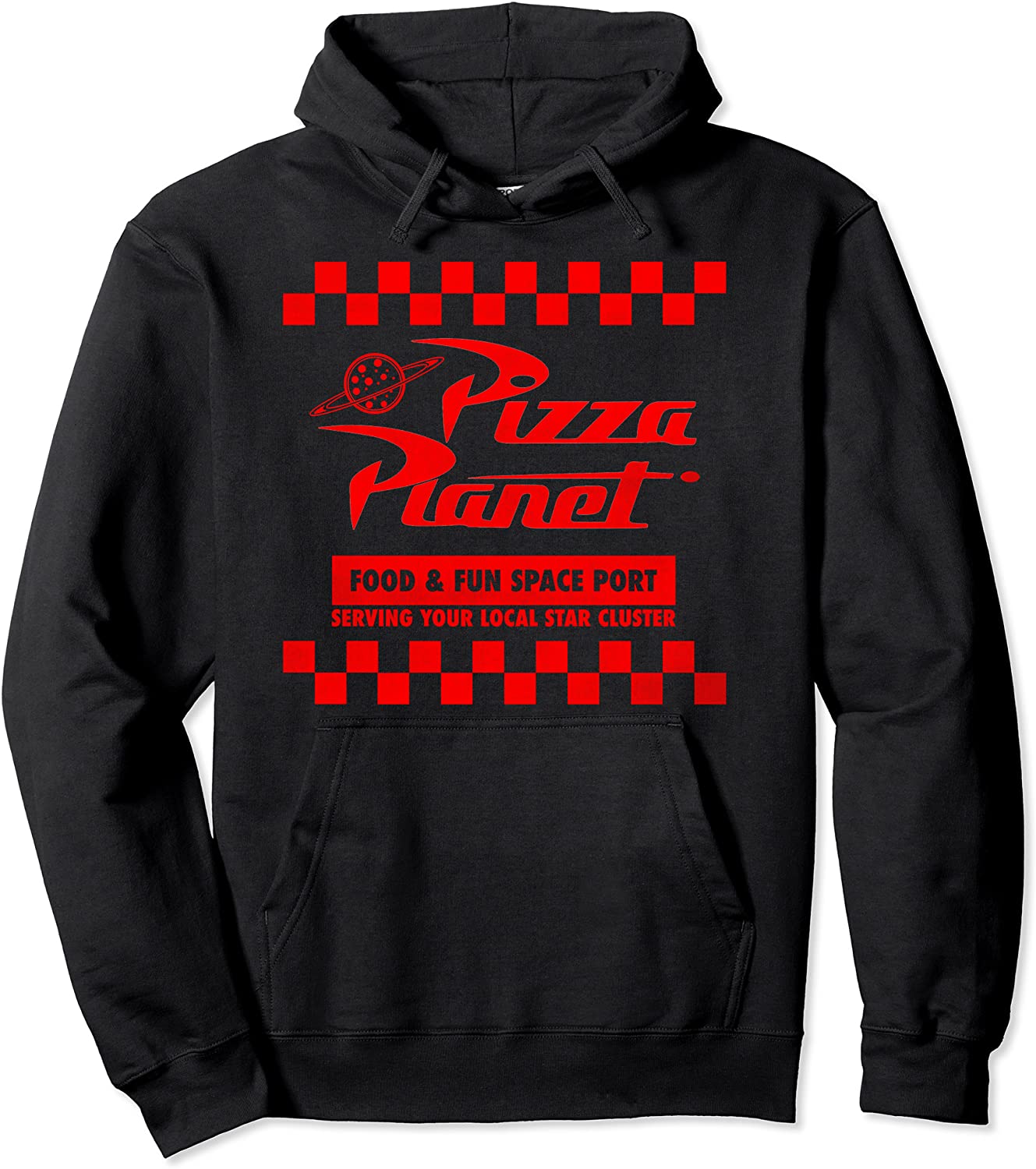 Disney Pixar Toy Story Pizza Planet Checkered Logo Hoodie