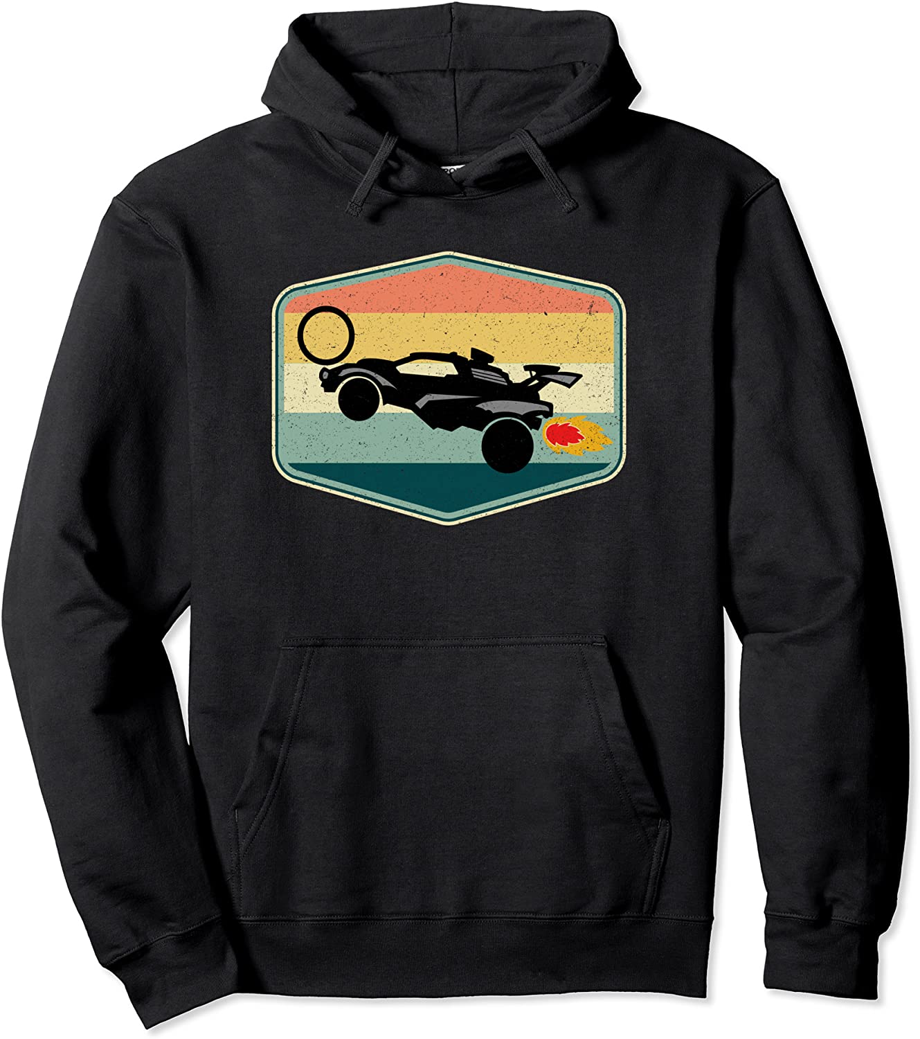 Vintage Rocket Soccer Retro Badge Graphic Pullover Hoodie