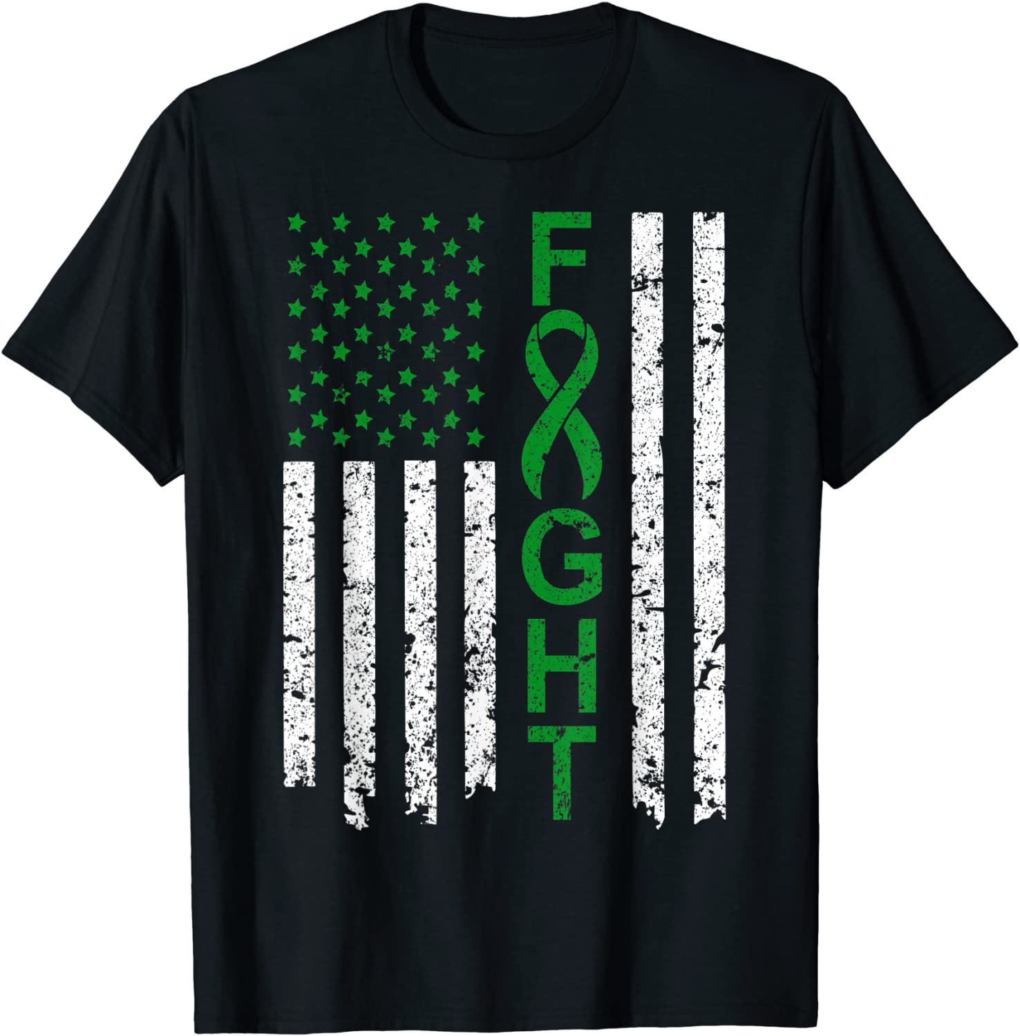 Mental Health Awareness T-Shirt American Flag Distresse