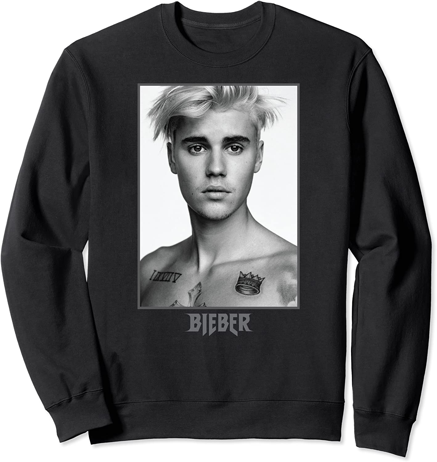 Justin Bieber BlackWhite Photo Sweatshirt