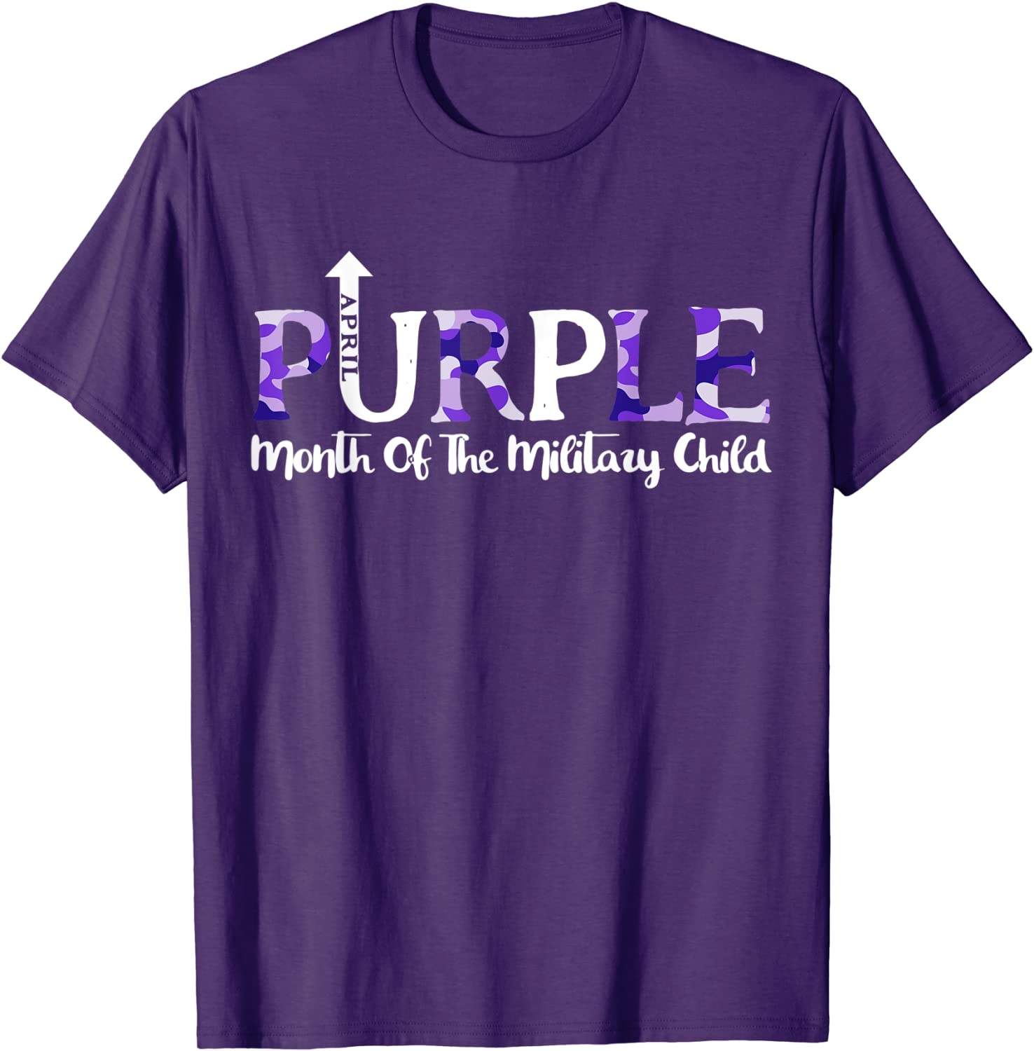 Purple Up T Shirt Month Of Military Child Kids Awareness T-Shirt