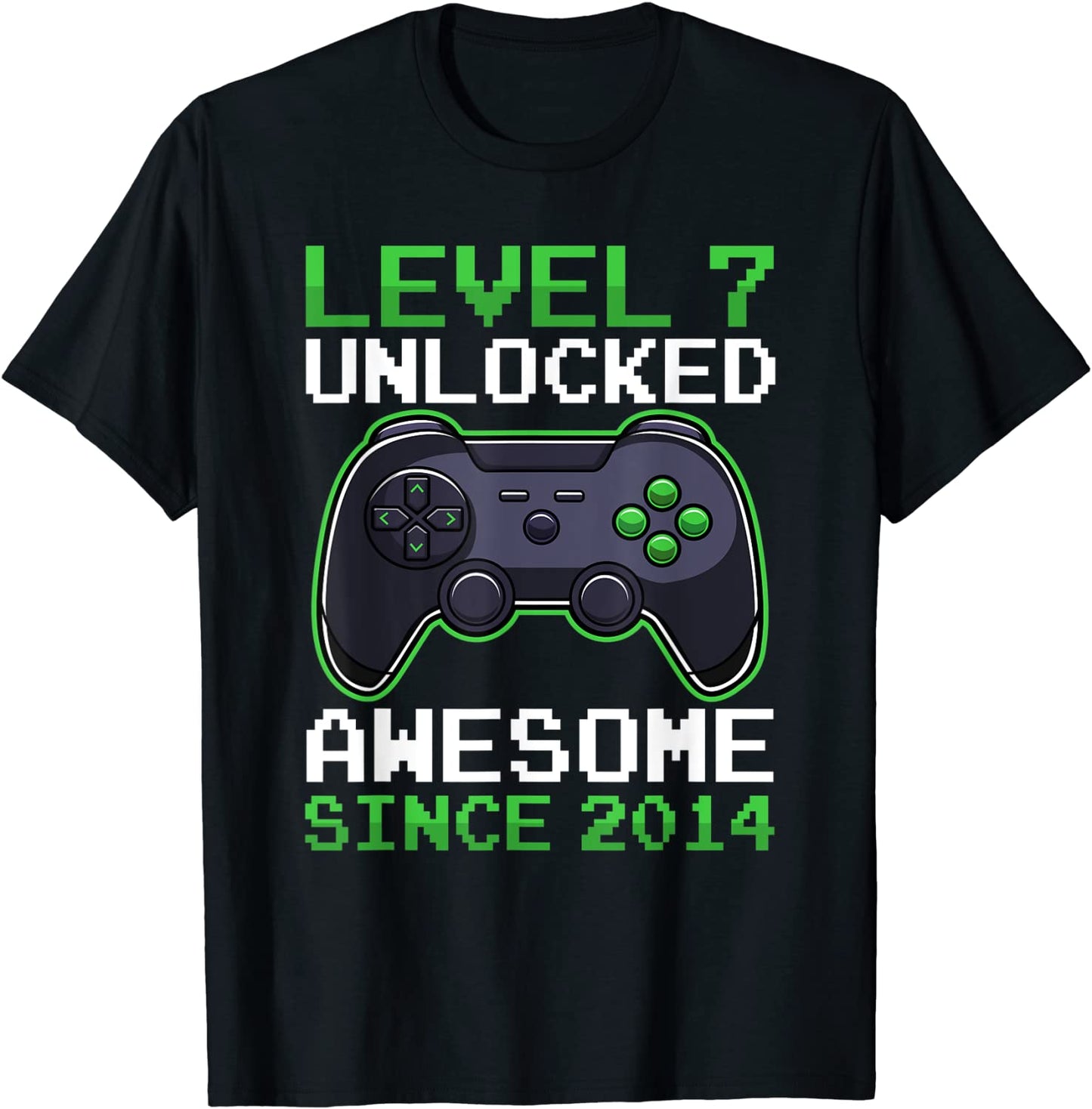 Level 7 Unlocked 7 Years Old Video Gamer Birthday Boy T-Shirt