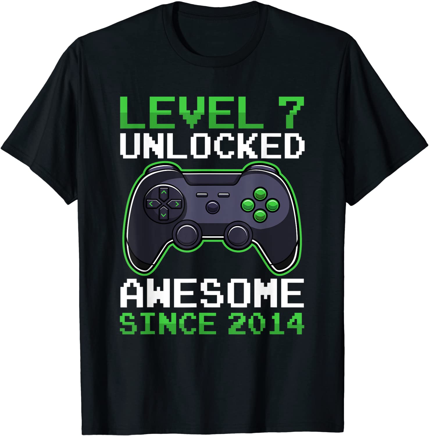 Level 7 Unlocked 7 Years Old Video Gamer Birthday Boy T-Shirt