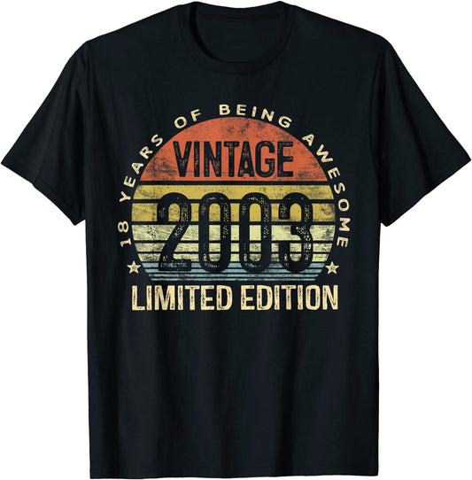 18 Year Old Gifts Vintage 2003 Limited Edition 18th Birthday T-Shirt
