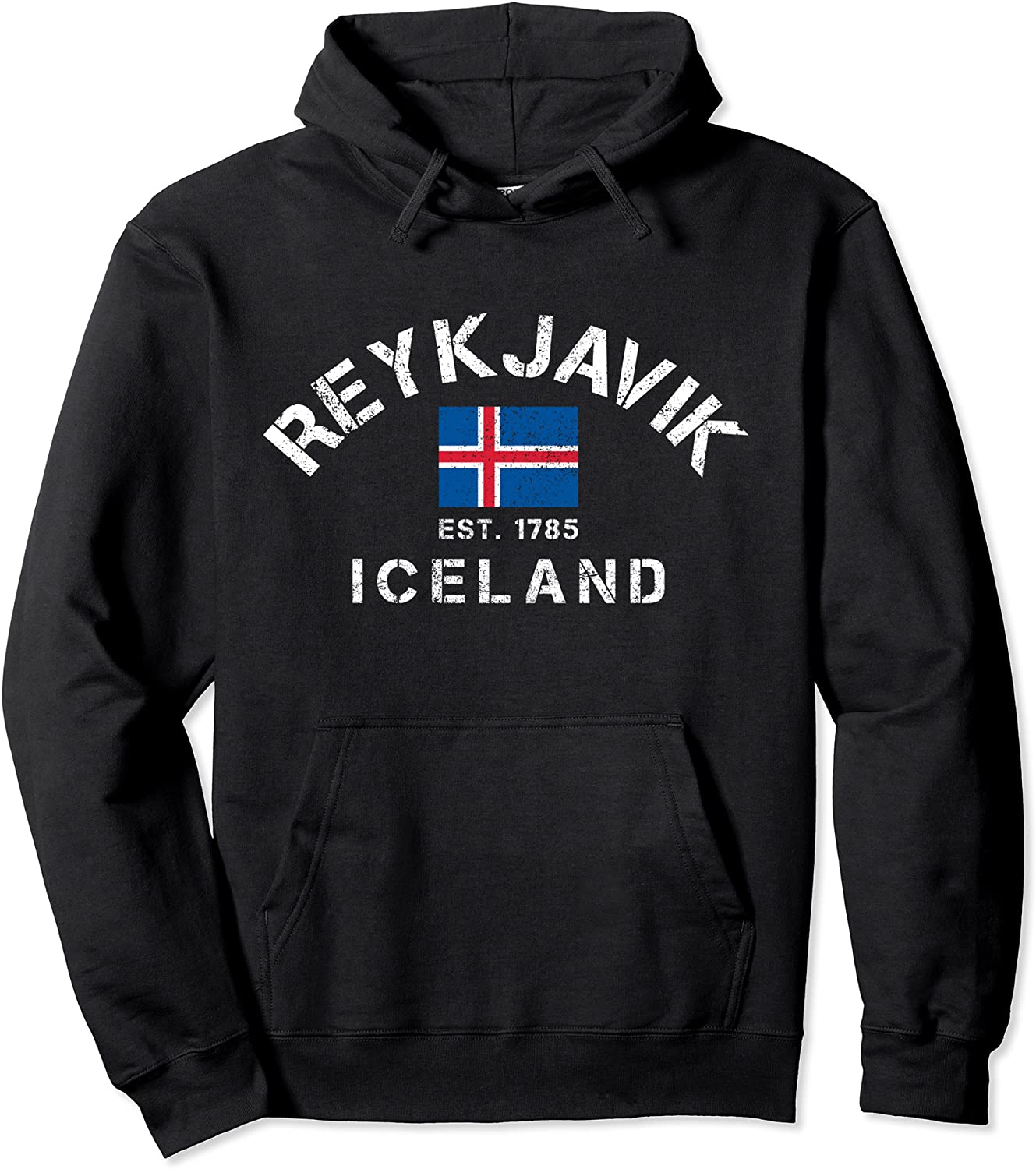 Reykjavik Iceland EST 1785 Flag Souvenir Gift Pullover Hoodie