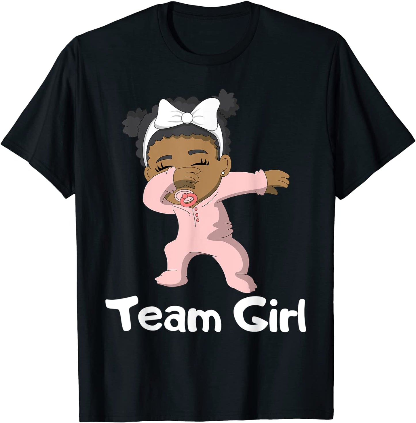 Gender Reveal Party Team Girl Cute Dabbing Black Baby T-Shirt
