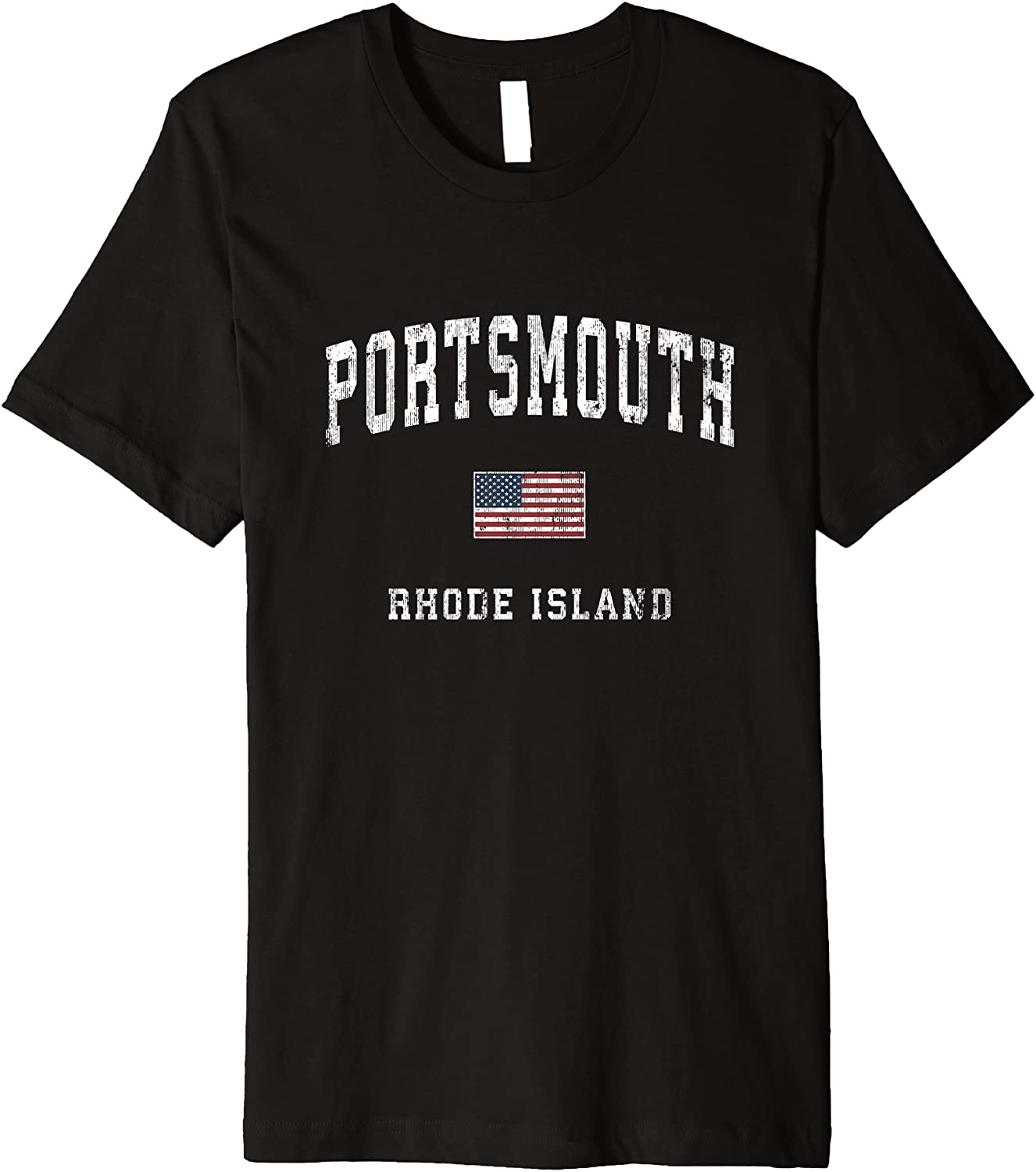 Portsmouth Rhode Island RI Vintage American Flag Sports Premium T-Shirt