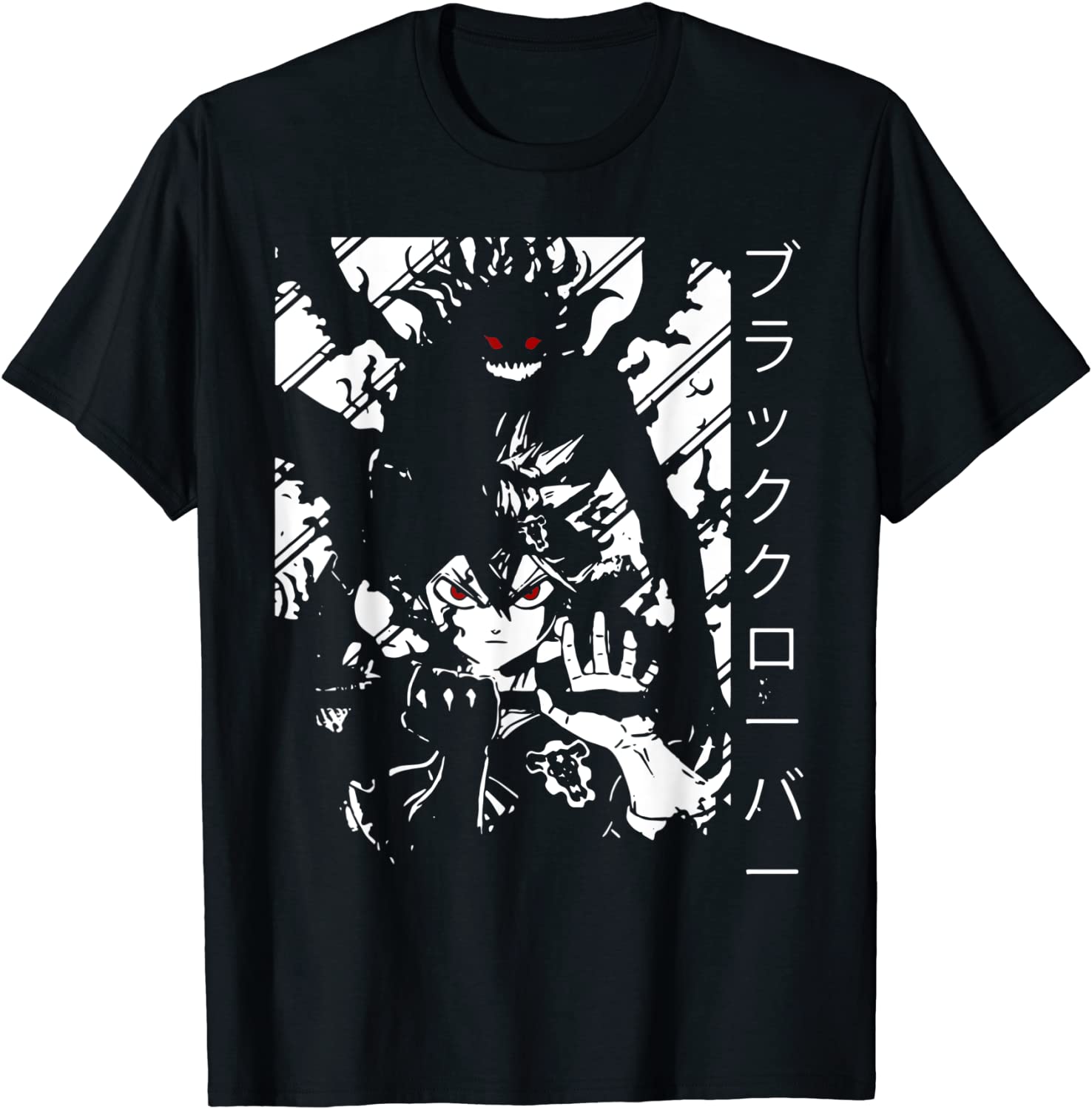 Vintage Japanese Anime Fantasy Clover Arts Black Manga Otaku T-Shirt