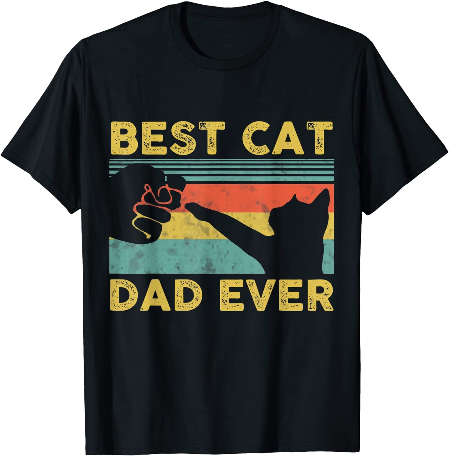 Best Cat Dad Ever tee Funny Cat Daddy Father Vintage Gift T-Shirt