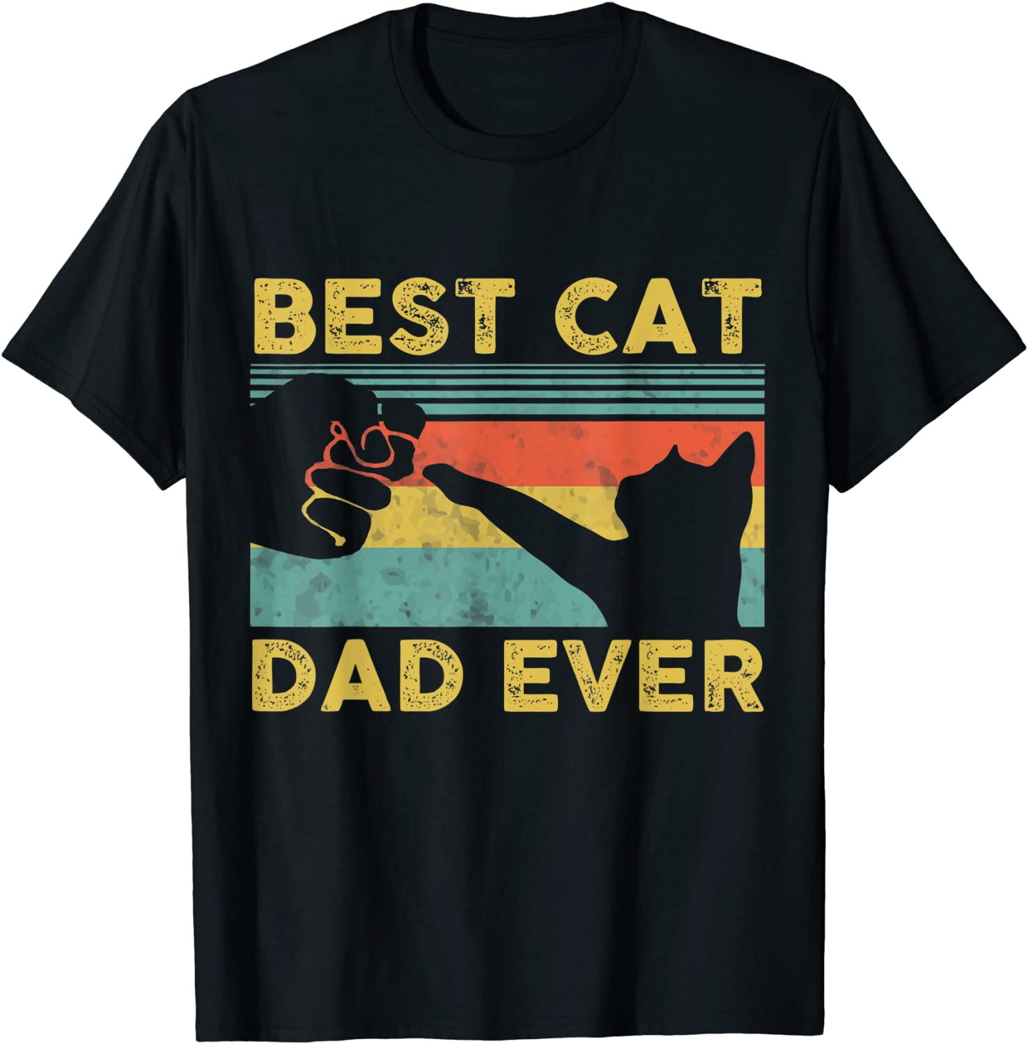 Best Cat Dad Ever tee Funny Cat Daddy Father Vintage Gift T-Shirt