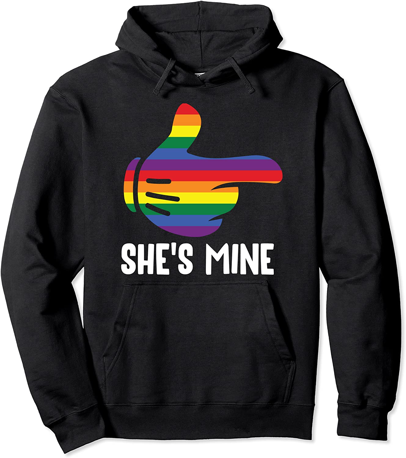 Shes Mine Lesbian Couple Rainbow LGBT Pride Matching Funny Pullover Hoodie