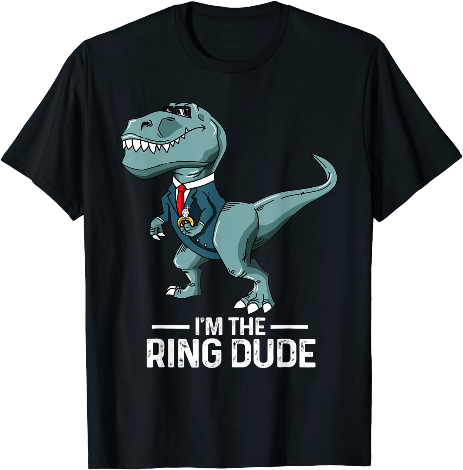 Boys Ring Bearer T-Rex Dinosaur Wedding Party Gift Outfit T-Shirt