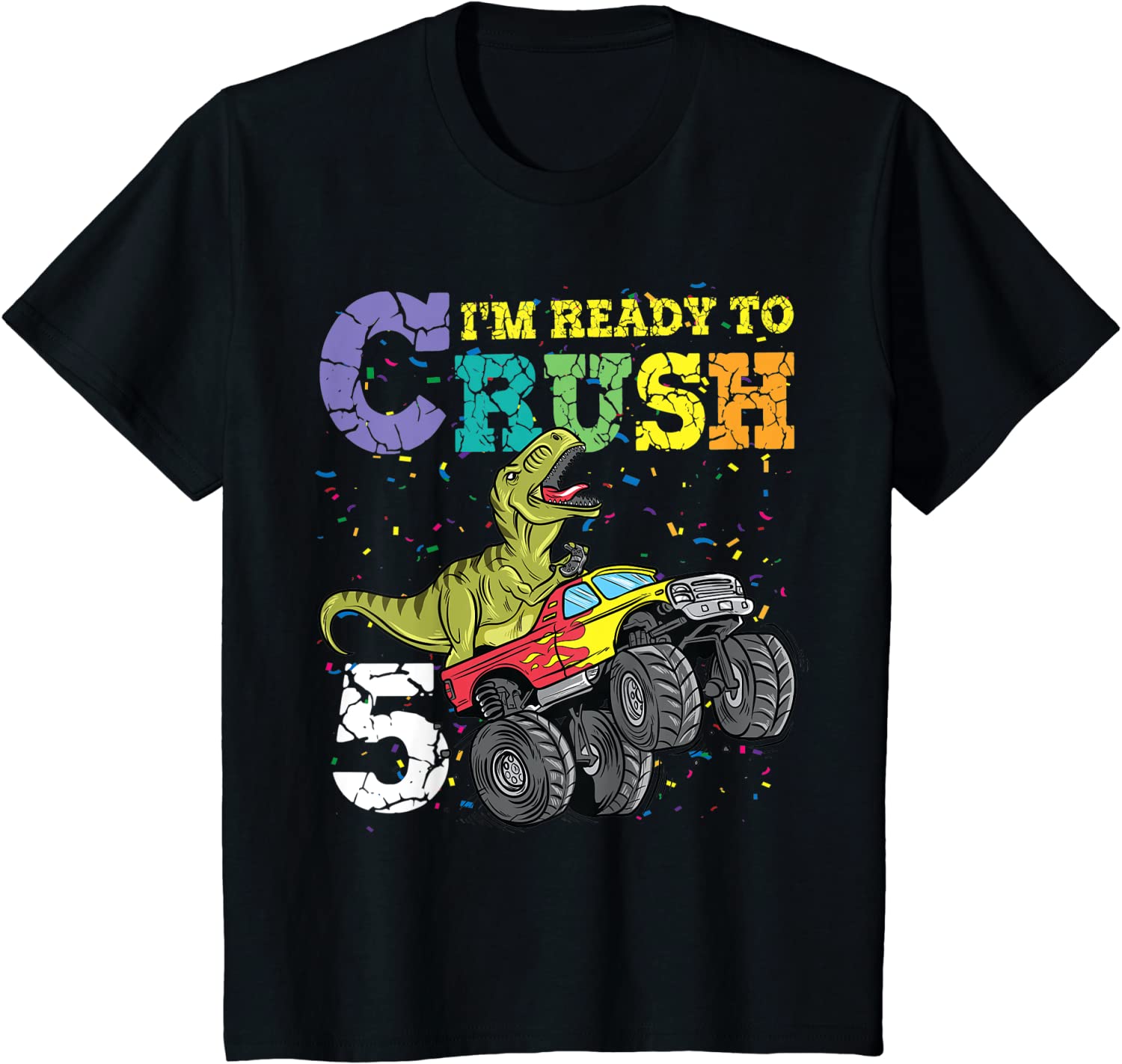 Kids 5 Years Old 5th Birthday Dinosaur Trex Shirt boy girl gifts T-Shirt