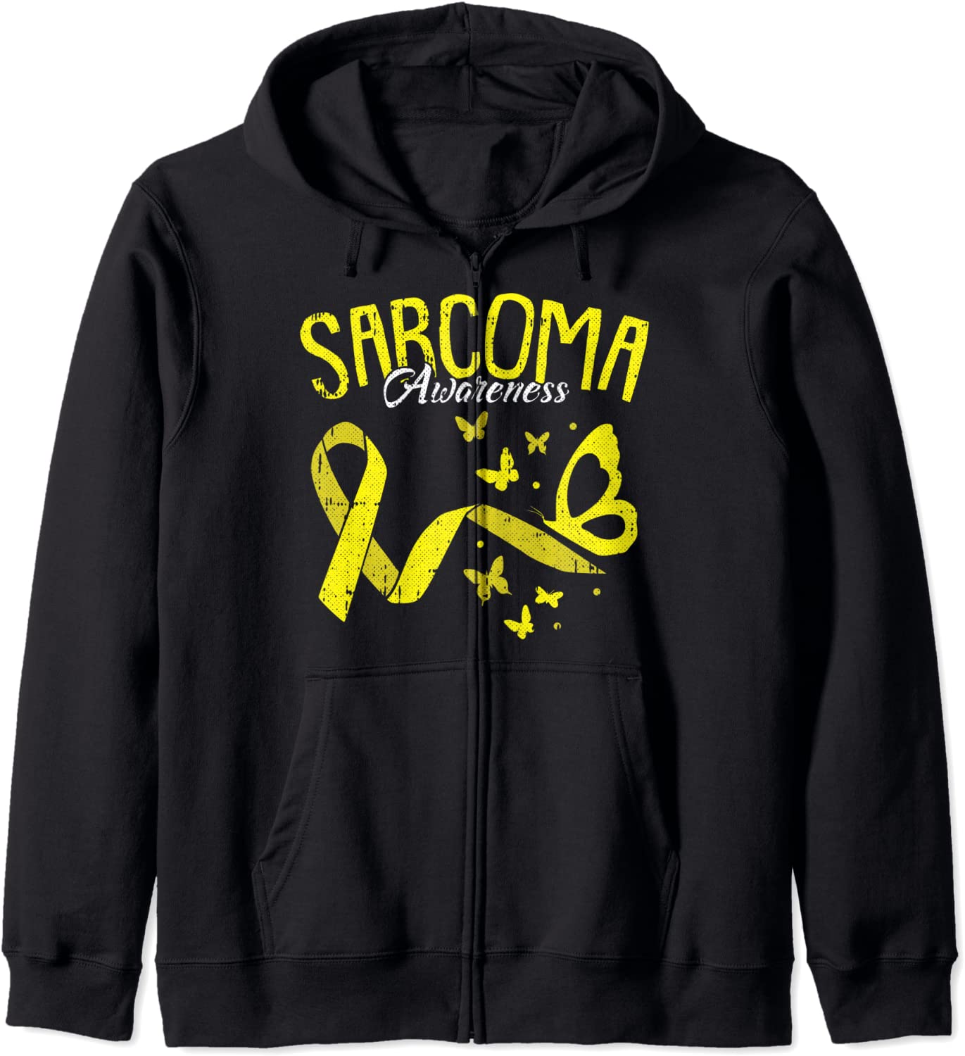 Sarcoma Awareness Cute Yellow Ribbon Cancer Survivor Warrior Hoodie