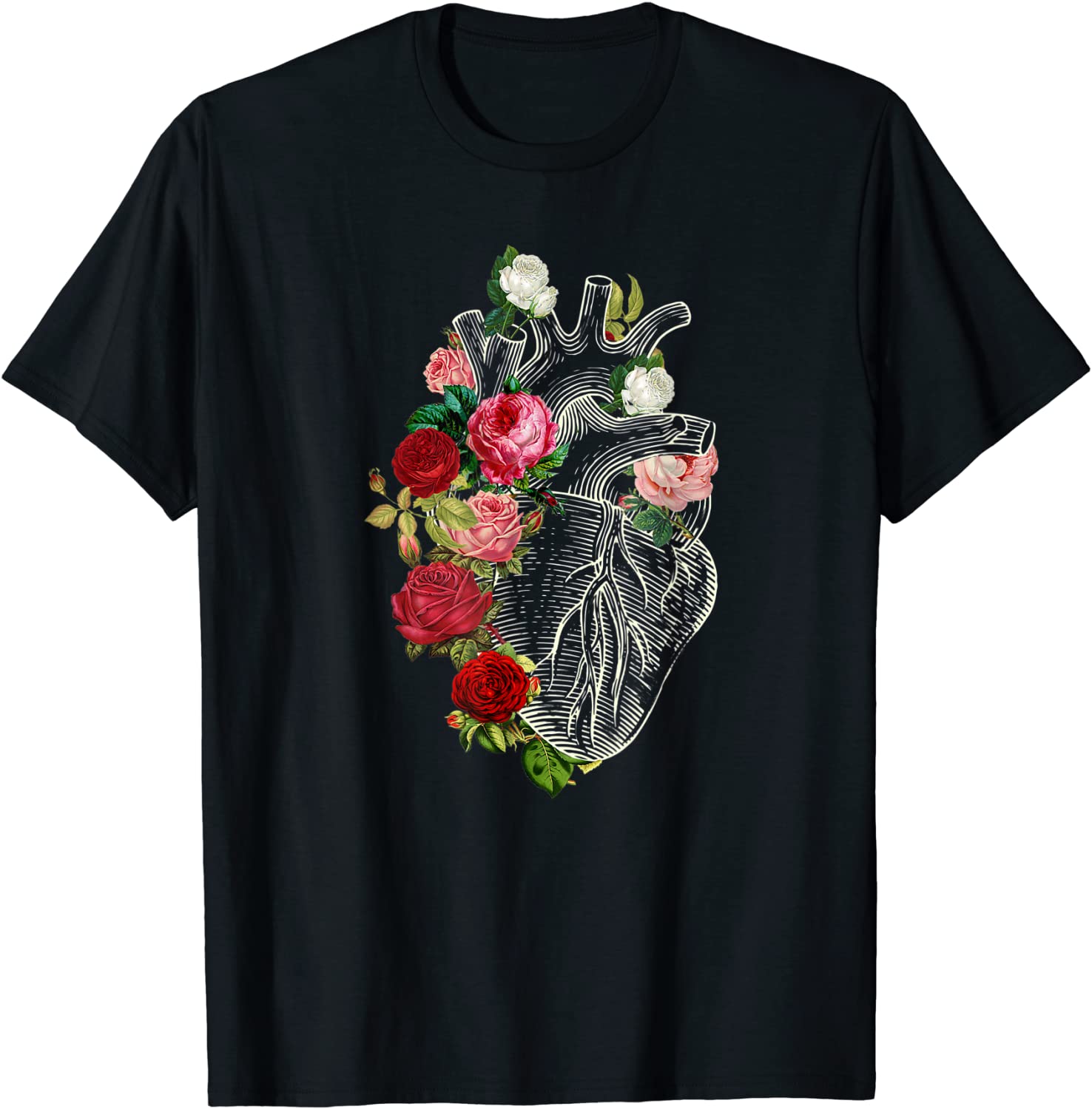 Anatomical Heart And Flowers Show Your Love Women Men T-Shirt