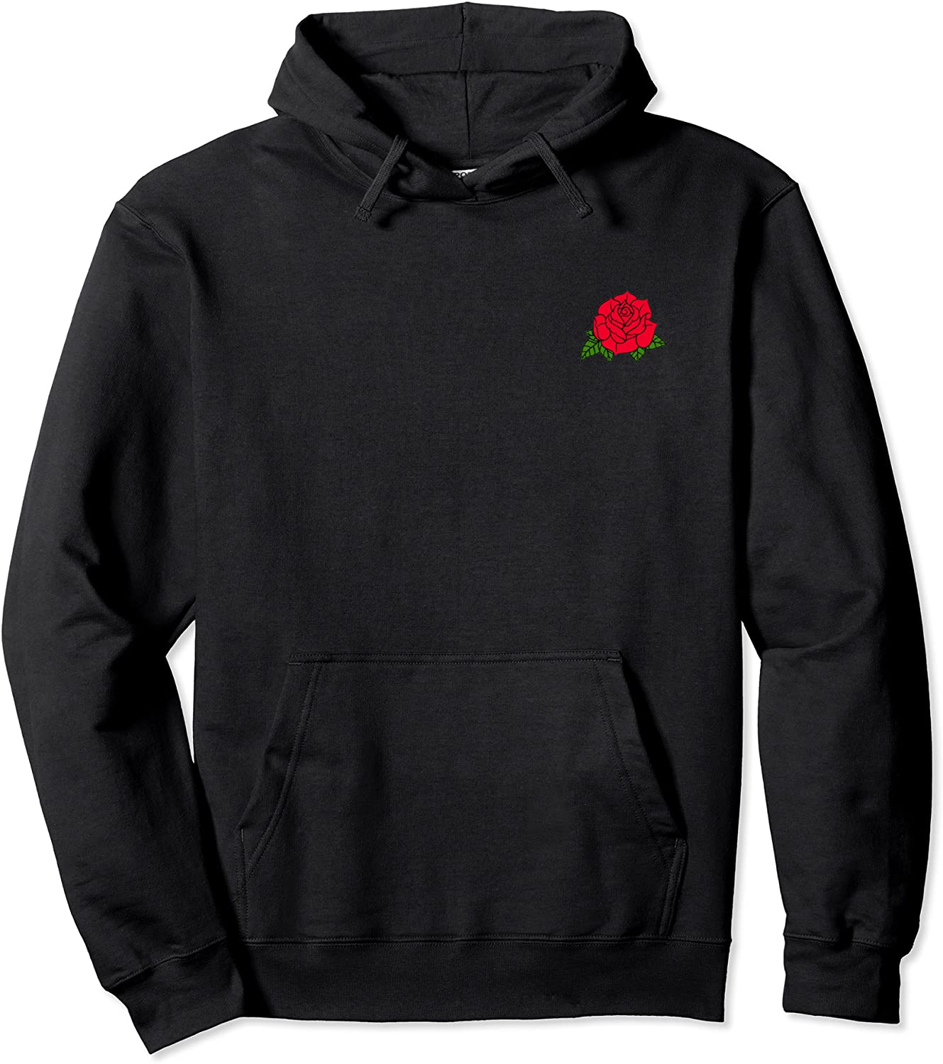 Red Rose Pocket Patch Pullover Sweatshirt for Men Women