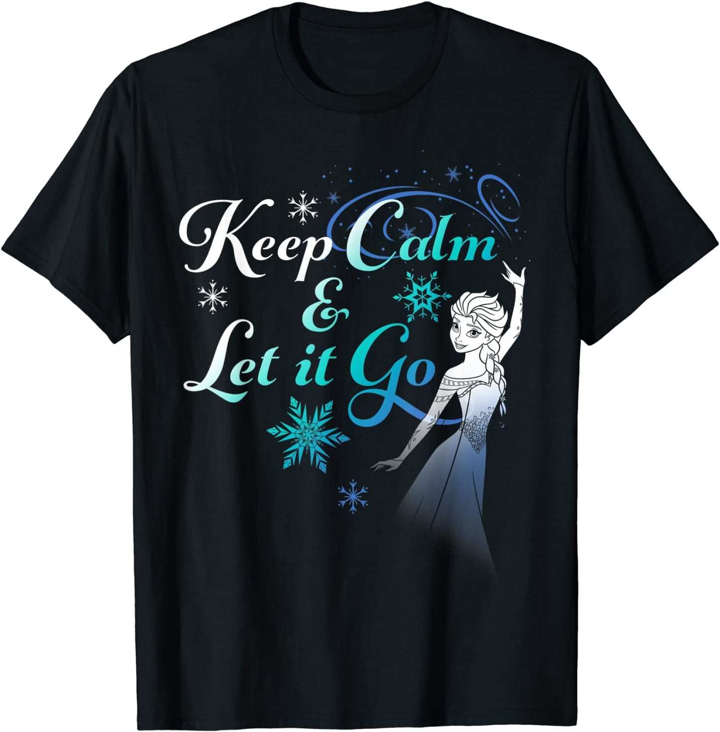 Disney Frozen Elsa Keep Calm Let It Go Graphic T-Shirt T-Shirt