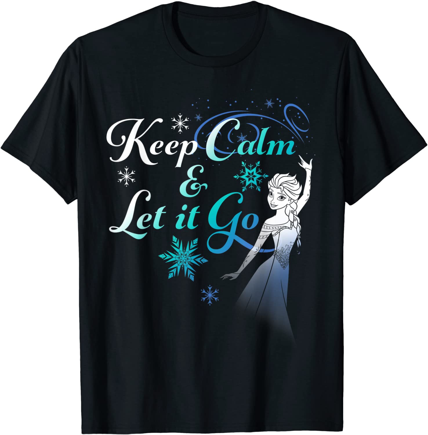 Disney Frozen Elsa Keep Calm Let It Go Graphic T-Shirt T-Shirt