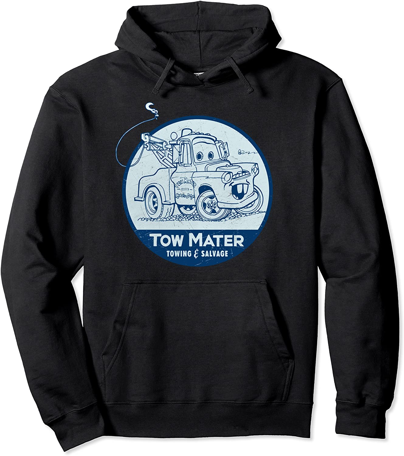 Disney Pixar Cars Tow Mater Salvage Badge Graphic Hoodie