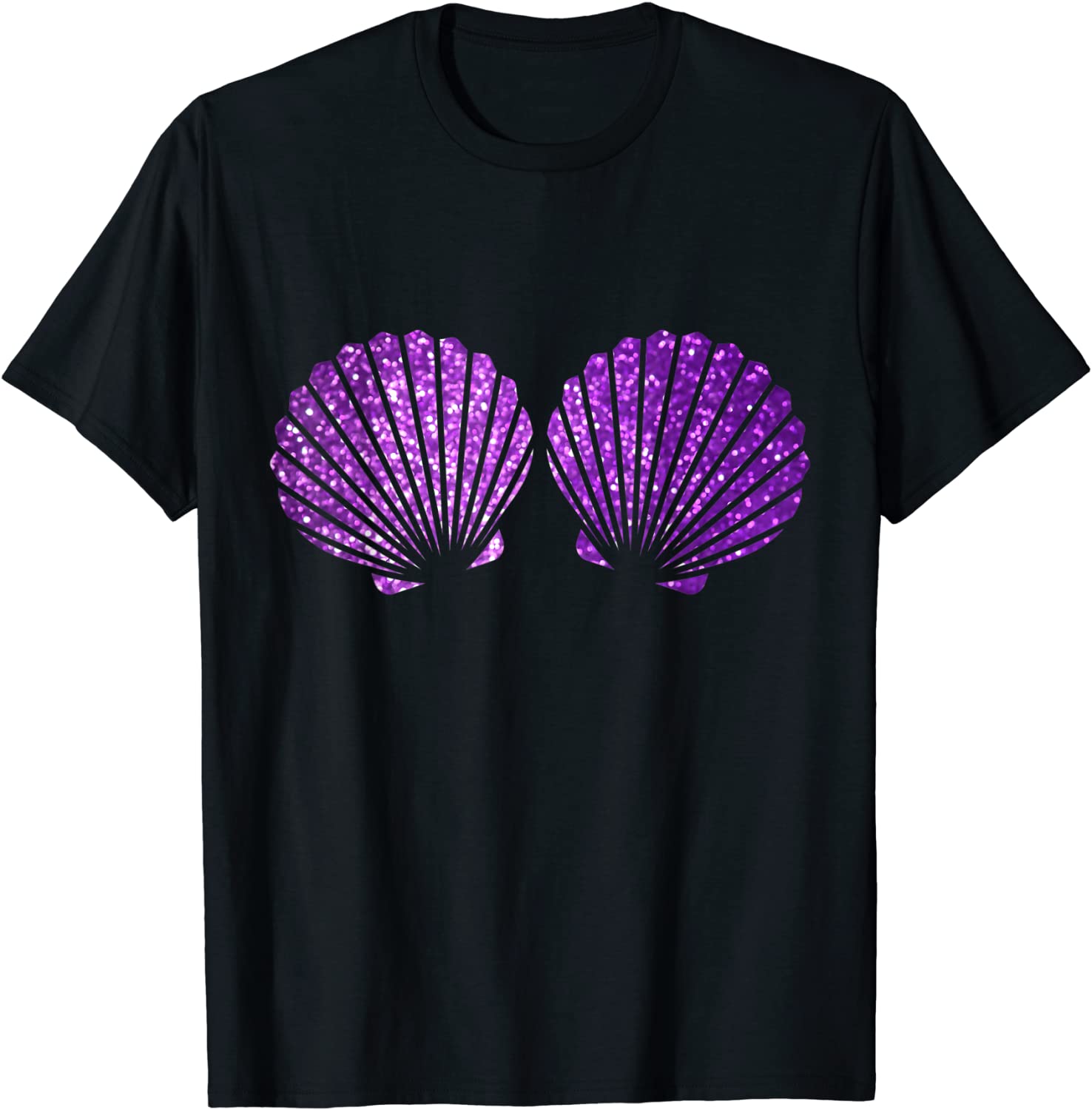 Purple Violet Mermaid Shell Bra T-Shirt