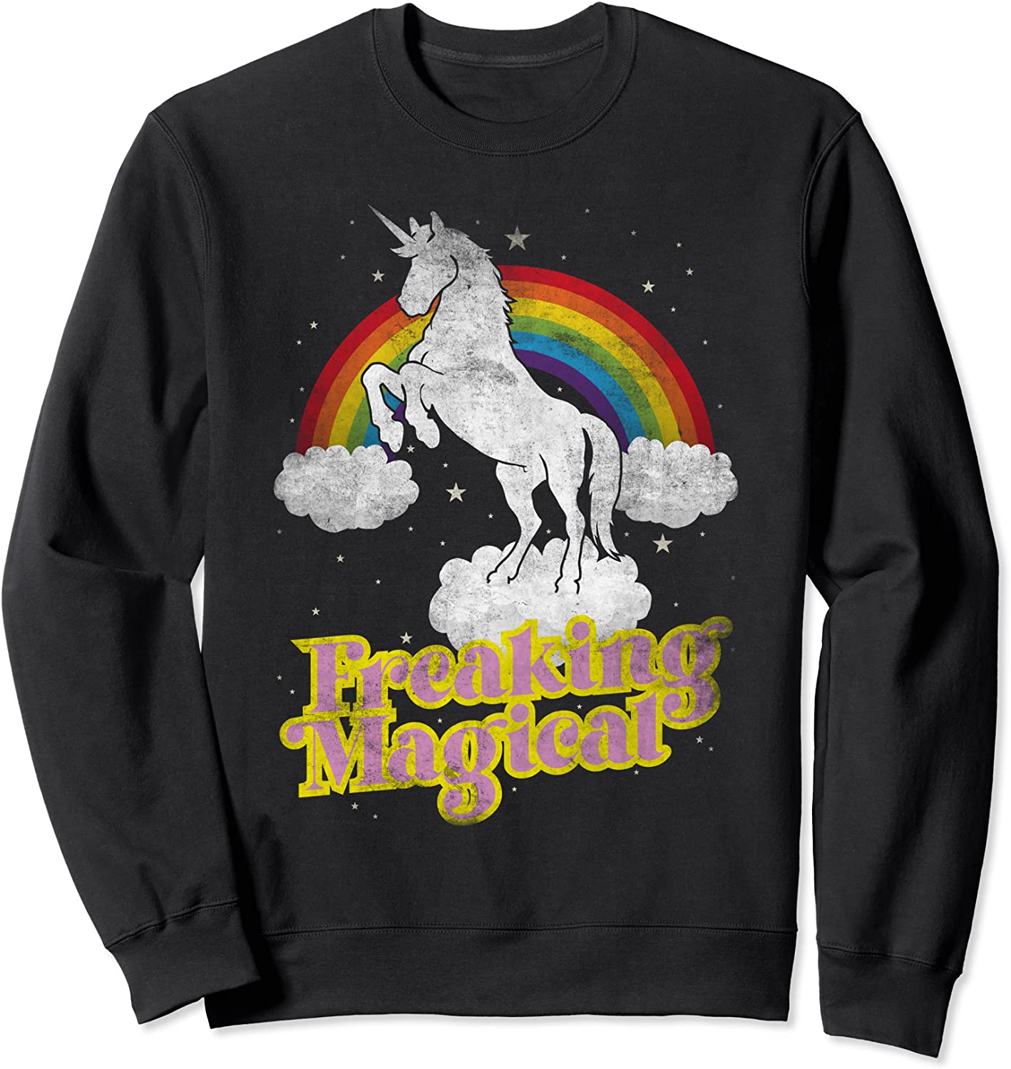Funny Retro Freaking Magical Adult Unicorn Rainbow Party Sweatshirt