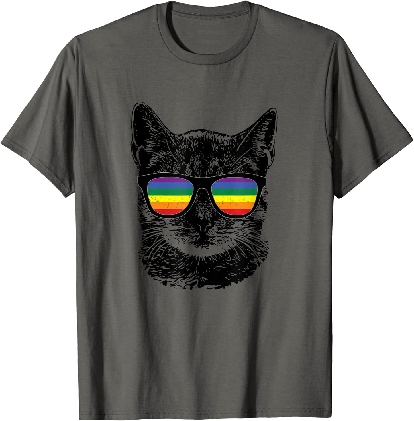 Funny Cat Gay Pride LGBT Rainbow Sunglasses Shirt