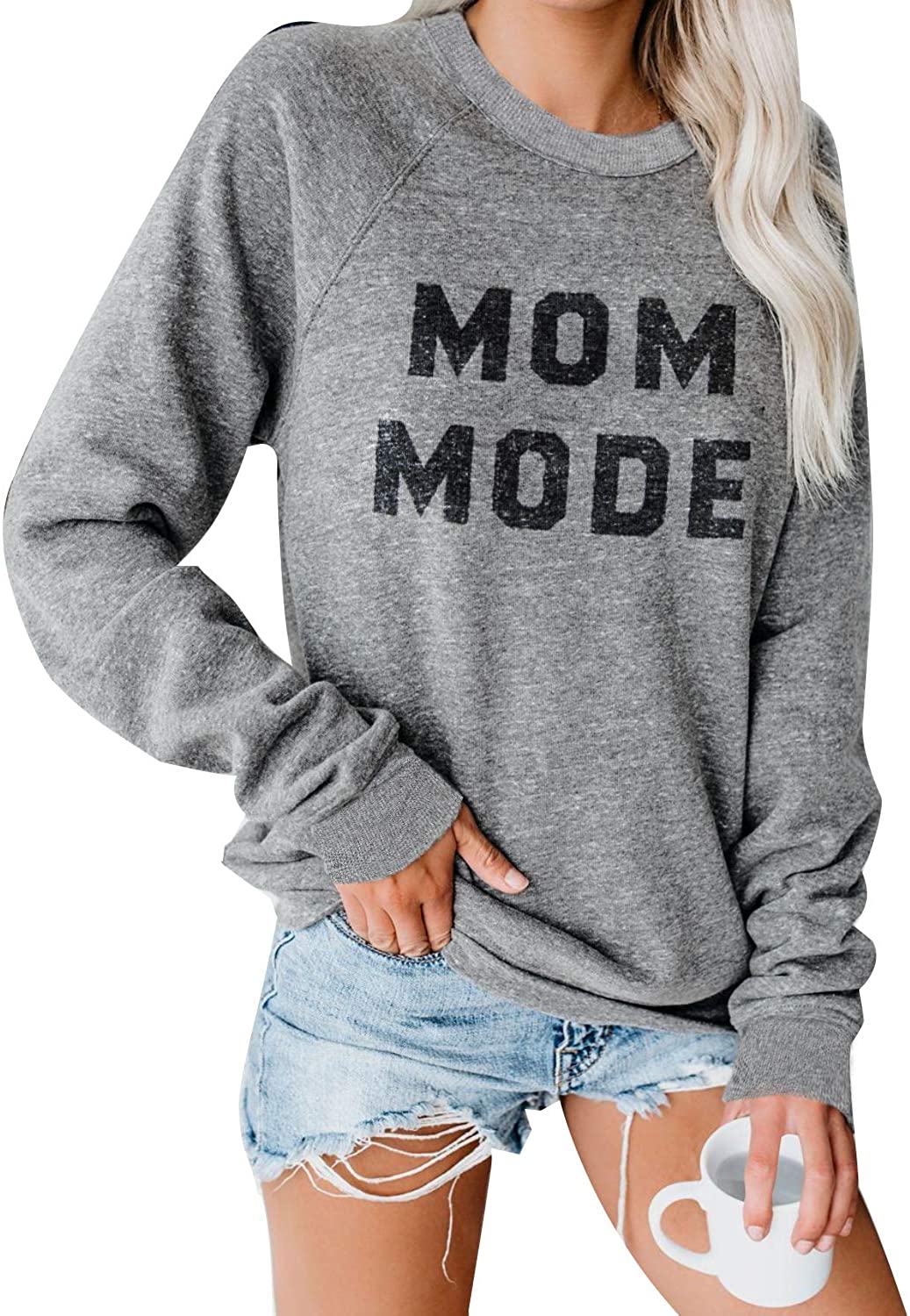 Blooming Jelly Womens Crewneck Sweatshirt Long Sleeve Raglan Letter Print Terry Casual Cute Pullover Top