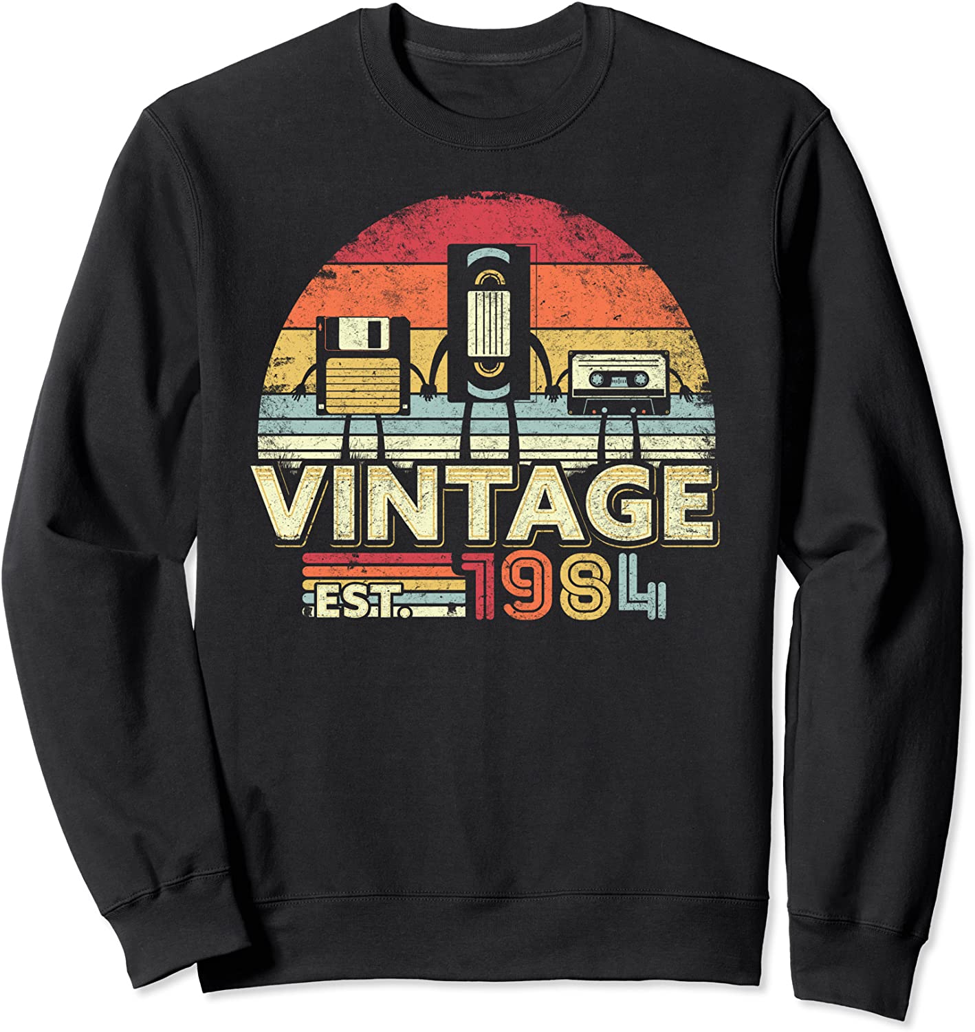 1984 Funny Vintage Cassette Floppy Disk Birthday Gift Sweatshirt