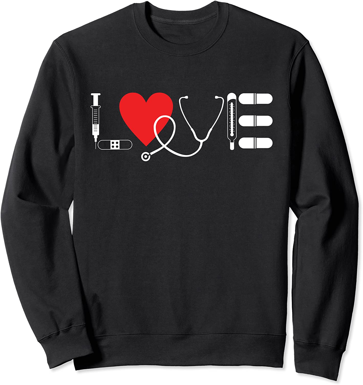 Cute Love Nurse Gift Graduating School RN Nursing Sweatshirt