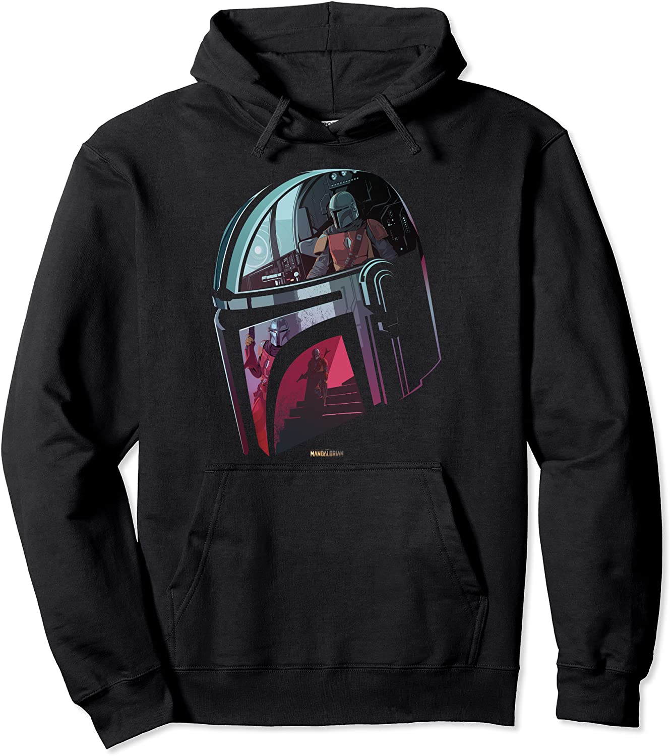 Star Wars The Mandalorian Helmet Scene Fill Pullover Hoodie