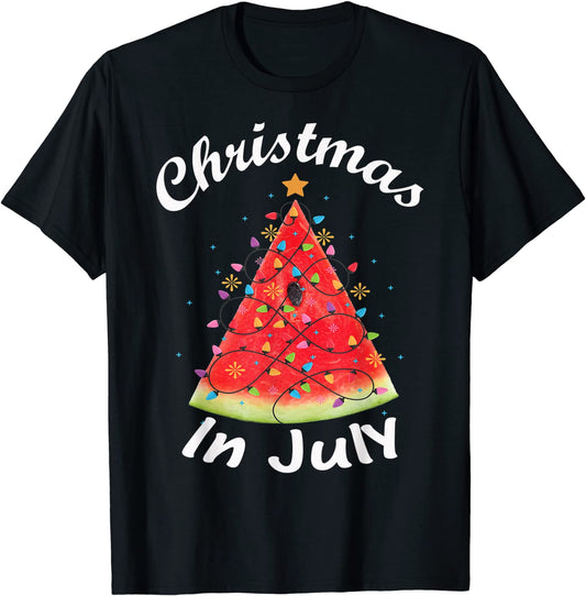 Christmas In July Summer Design Melon Christmas Tree Summer T-Shirt