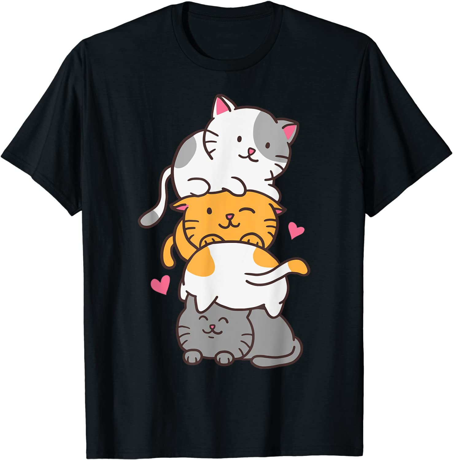 Cat Cats Cute Kitty Pile Anime Kawaii Neko Gift T-Shirt