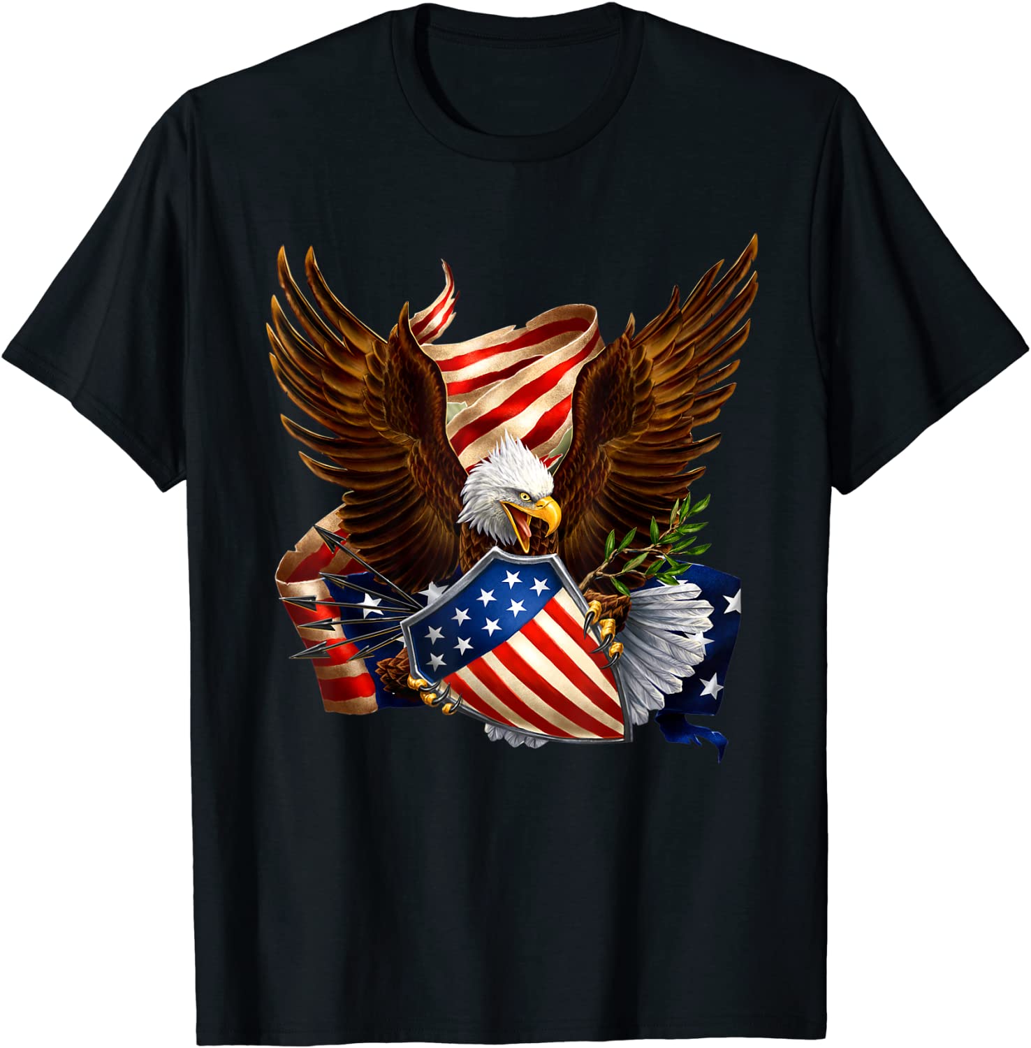 Patriotic Eagle Shield arrows american flag tee 4th of July T-Shirt