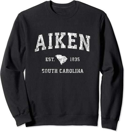 Aiken South Carolina SC Vintage Athletic Sports Design Sweatshirt