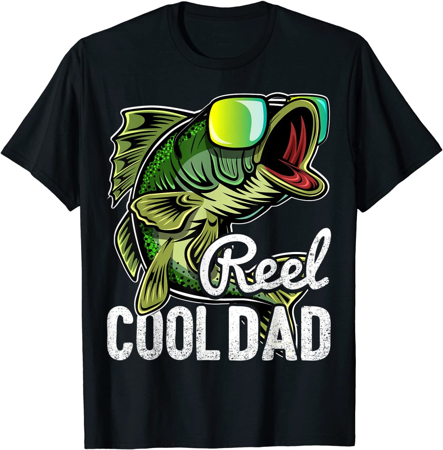 Mens Reel Cool Dad Fishing Sunglasses Funny Fathers Day Gift T-Shirt