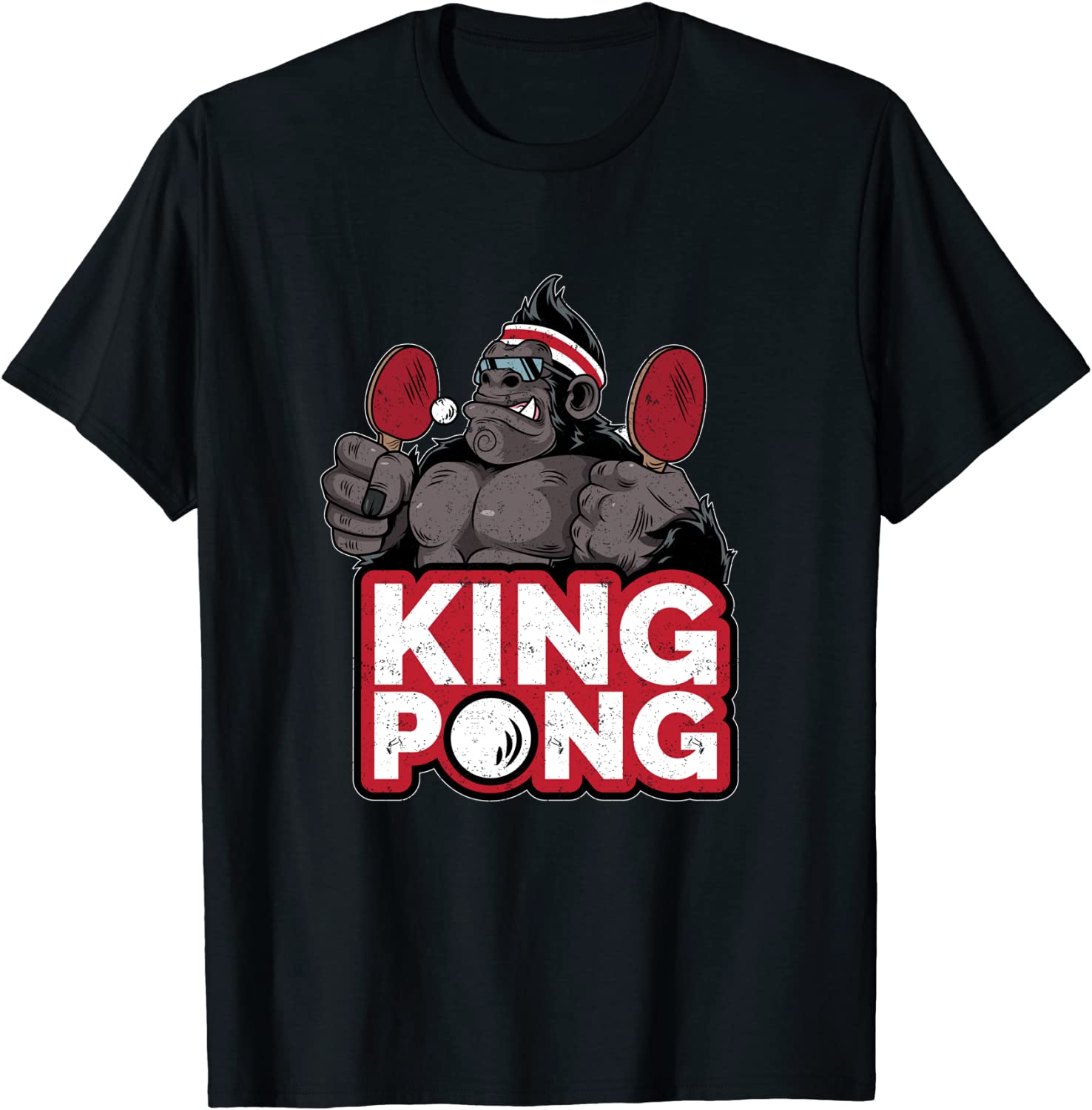 King Pong Playing Table Tennis Sport Humor Funny Shirt