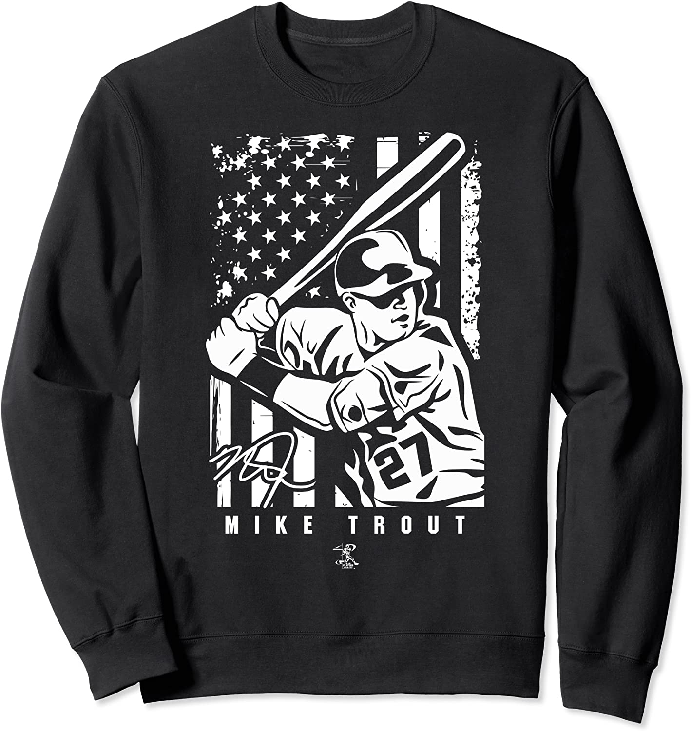 Mike Trout Player Illustration Flag Sweatshirt - Apparel