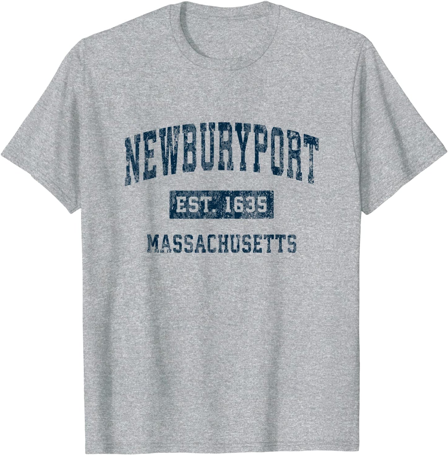 Newburyport Massachusetts MA Vintage Sports Design Navy T-Shirt