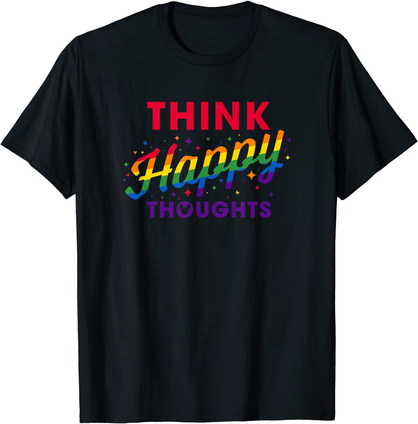 Disney Mickey Friends Think Happy Thoughts Pride T-Shirt