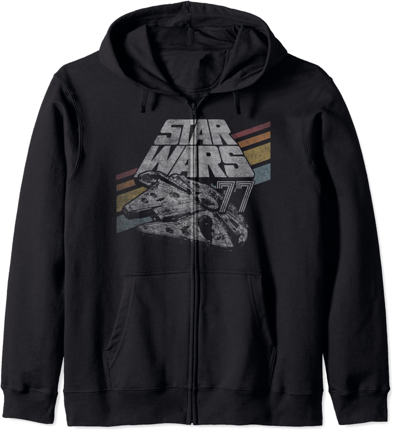 Star Wars Millennium Falcon 77 Retro Diagonal Stripes Hoodie