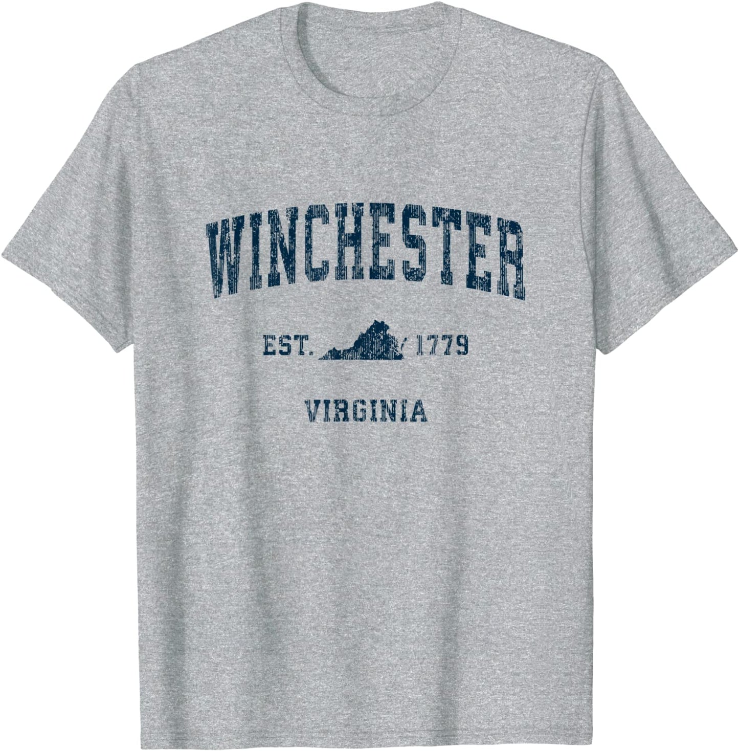 Winchester Virginia VA Vintage Sports Design Navy Print T-Shirt